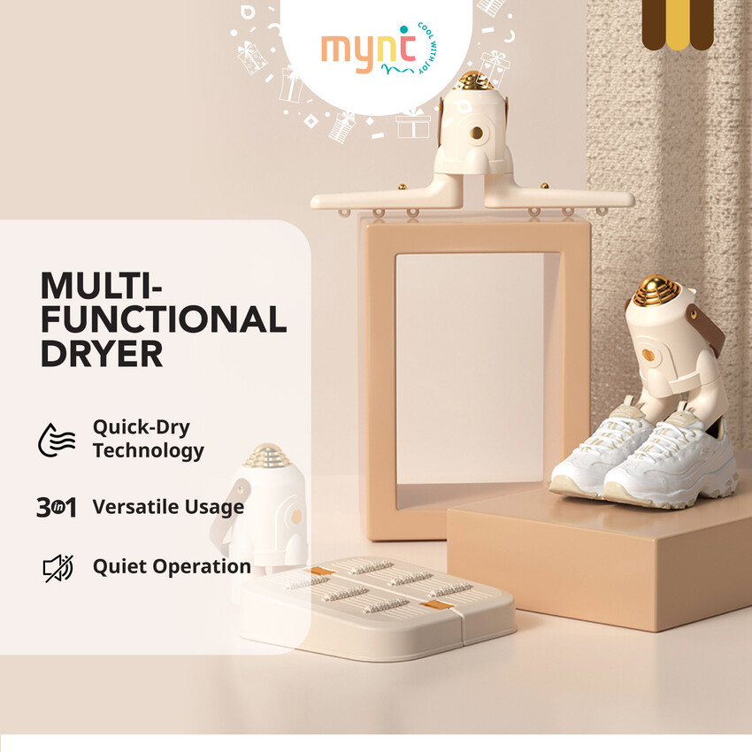 MYNT 3in1 Multi-functional Dryer Portable Clothes Shoe Dryer with